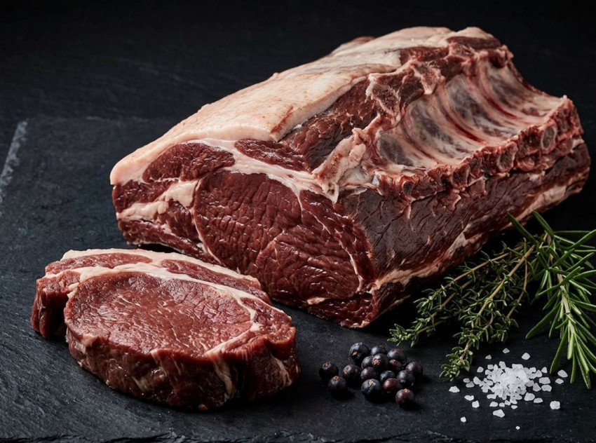 Wildschweinrücken mit Knochen